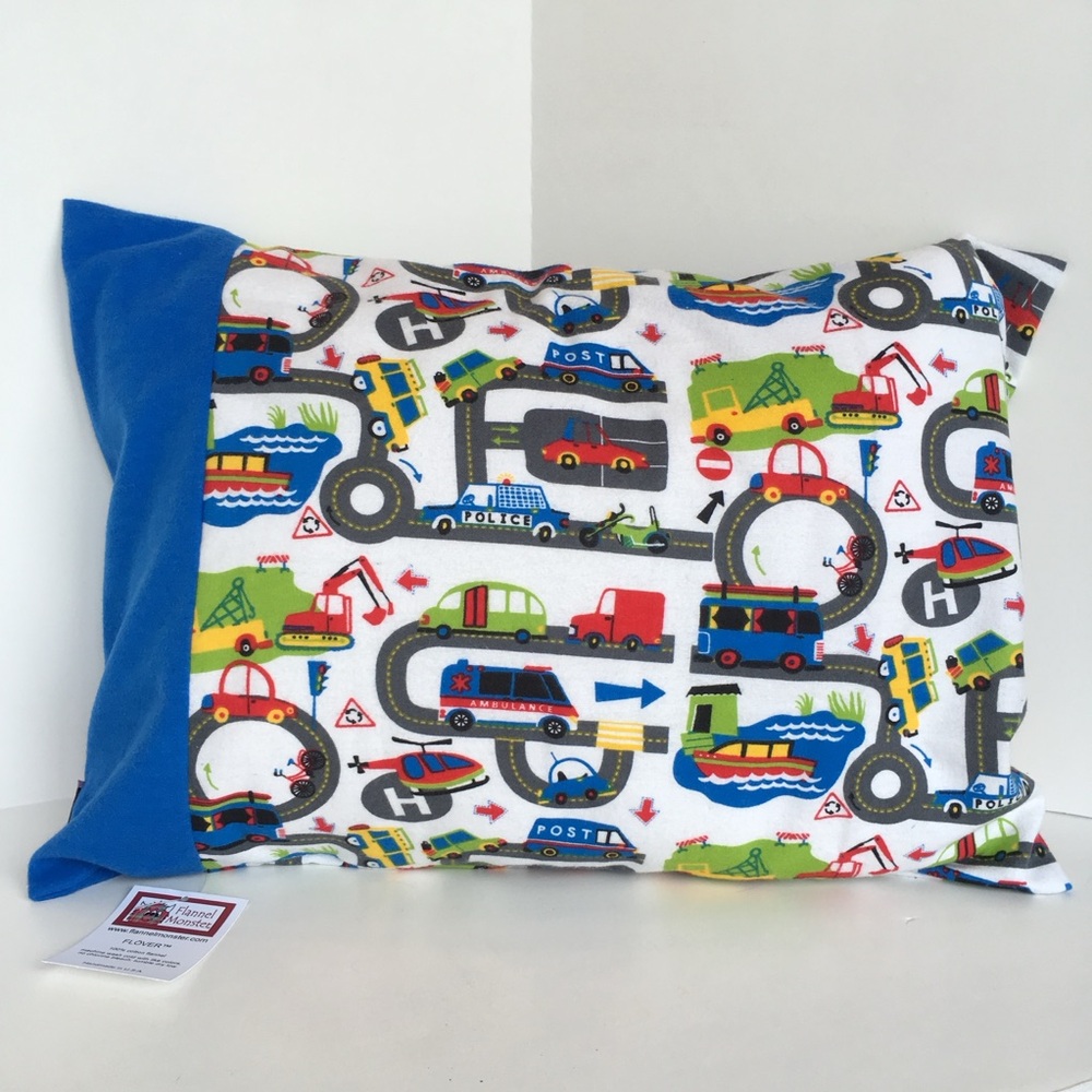 Transportation Toddler/Travel Sized Pillow Case/Cover